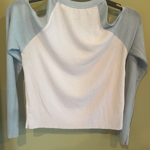 PACSUN Long Sleeve Thin Ribbed Shirt with Cutouts at Shoulders. Size S. - Picture 2 of 5
